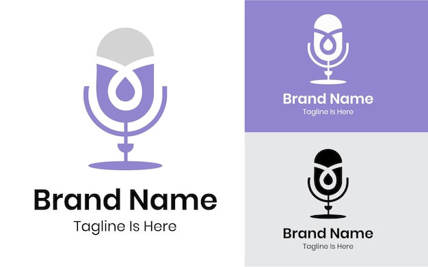 Vetor design criativo de logotipo de podcast