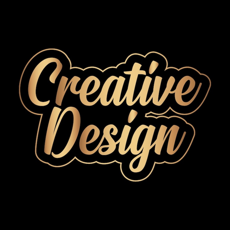 Vetor design criativo de logotipo dourado em um fundo preto