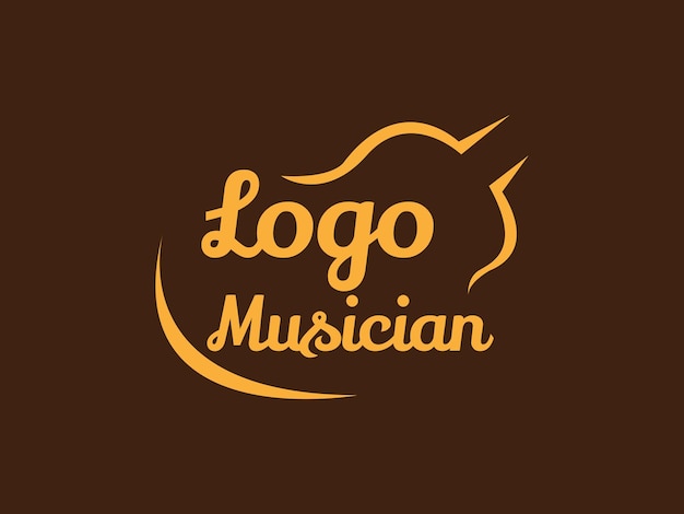 Vetor design criativo de logotipo para guitarrista ou músico