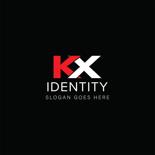 Design criativo do logotipo da letra KX com gráfico vetorial Logotipo simples e moderno KX