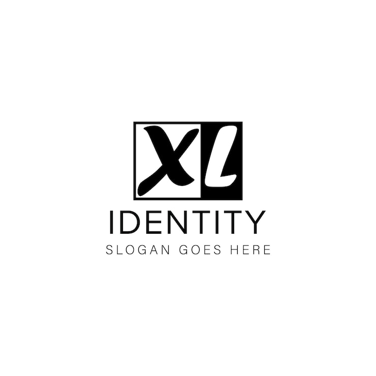 Vetor design criativo do logotipo da letra xl com gráfico vetorial logotipo simples e moderno xl