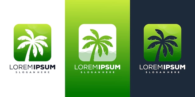 Design criativo do logotipo da palm tree beach