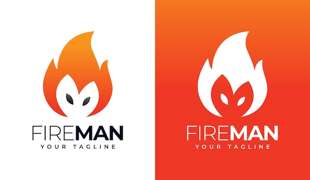 Design criativo do logotipo do homem do fogo