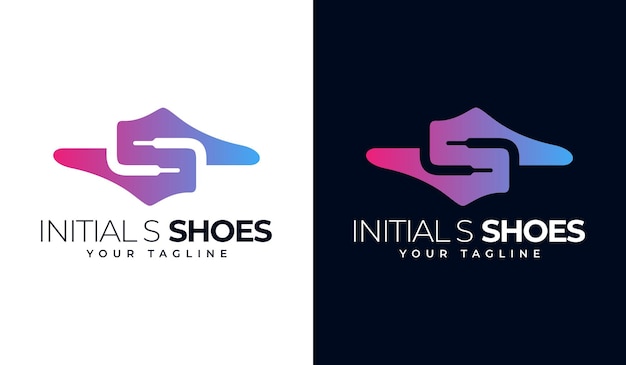 Design criativo do logotipo dos sapatos iniciais