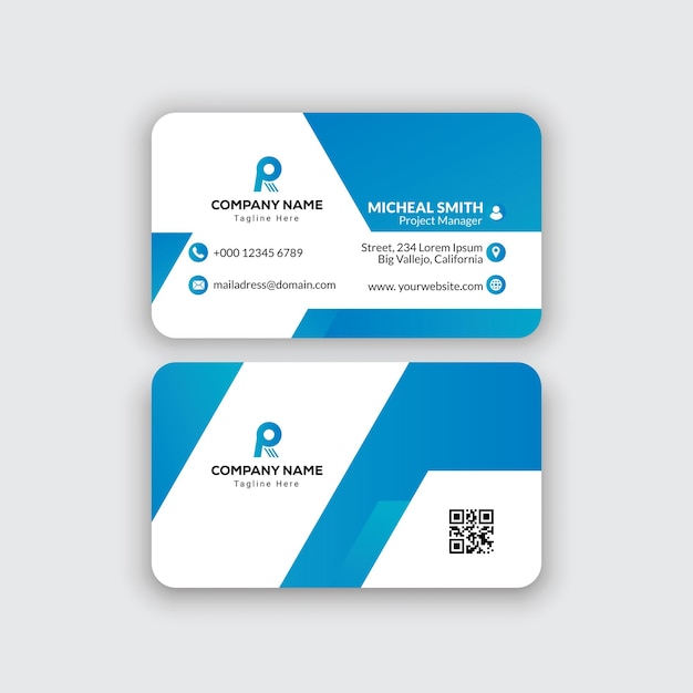 Design criativo e moderno de modelos de cartões de visita Blue Stylish Professional