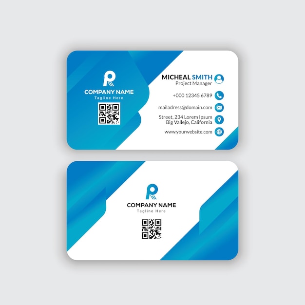 Design criativo e moderno de modelos de cartões de visita Blue Stylish Professional