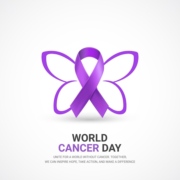 Vetor design criativo para post de mídia social no dia mundial do câncer