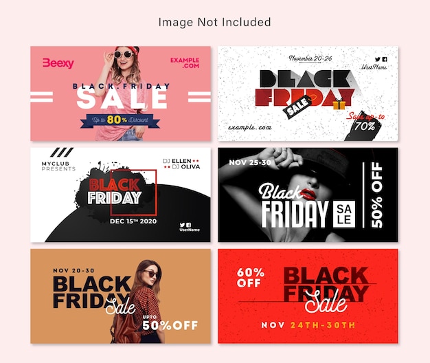 Design da capa do facebook do black friday posting kit