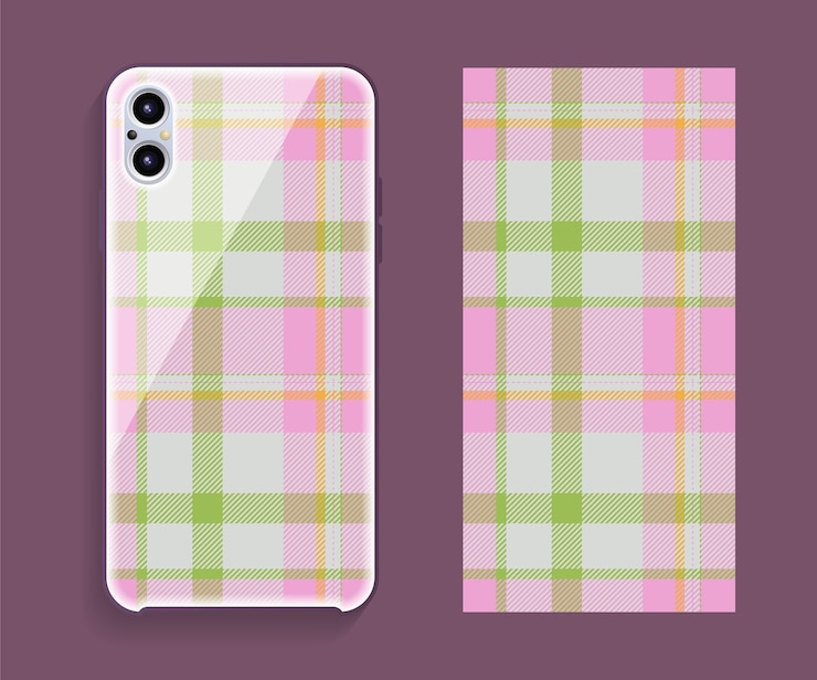 Vetor design da capa do telefone móvel. padrão de caso de smartphone modelo.
