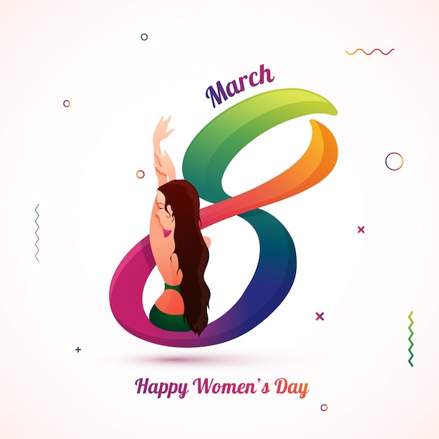 Design da celebração do dia das mulheres feliz.