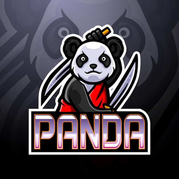 Vetor design da mascote do logotipo do panda e sport