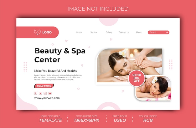 Design da página de destino do centro de beleza e spa