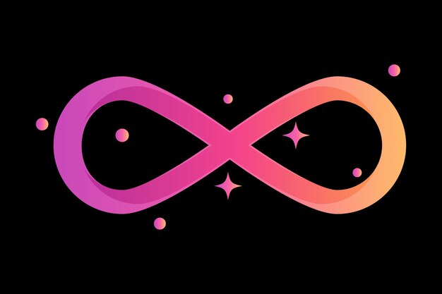 Design de adesivo da fortuna do símbolo do infinito