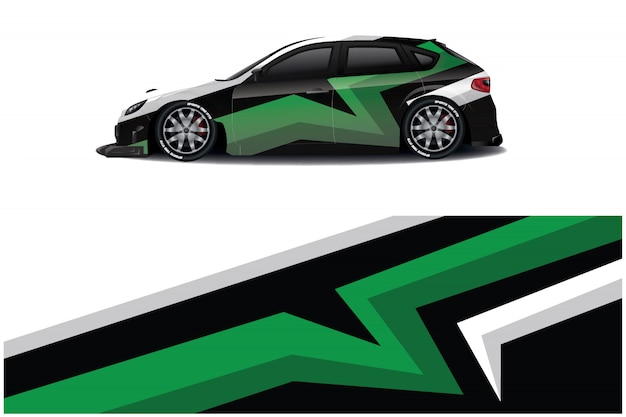 Design de adesivo de carro esporte