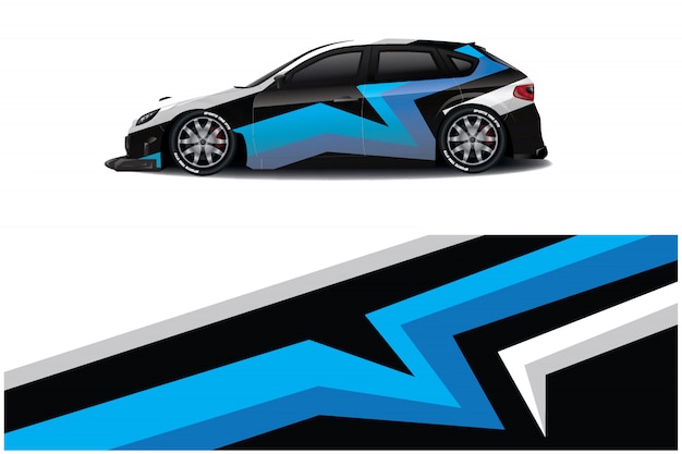 Design de adesivo de carro esporte