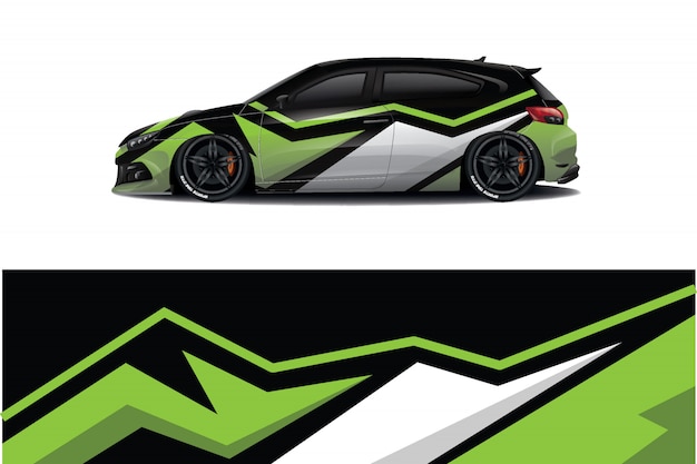 Design de adesivo de carro esporte