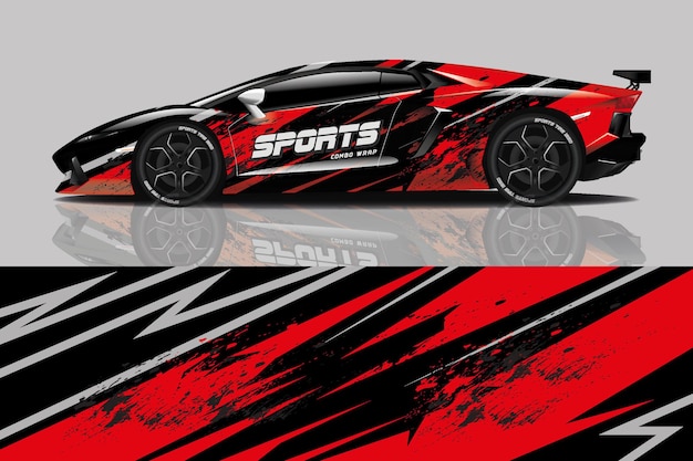 Design de adesivo de carro esporte