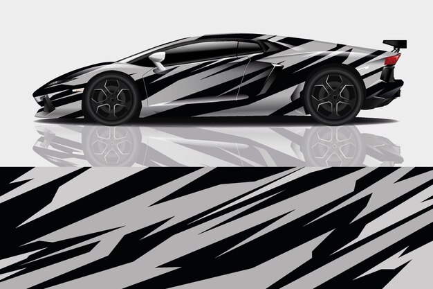 Design de adesivo de carro esporte