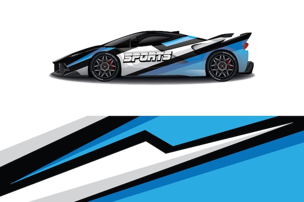 Design de adesivo de carro esportivo