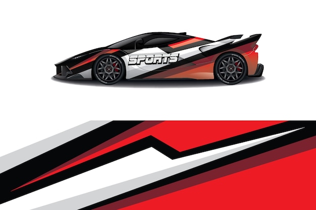 Design de adesivo de carro esportivo