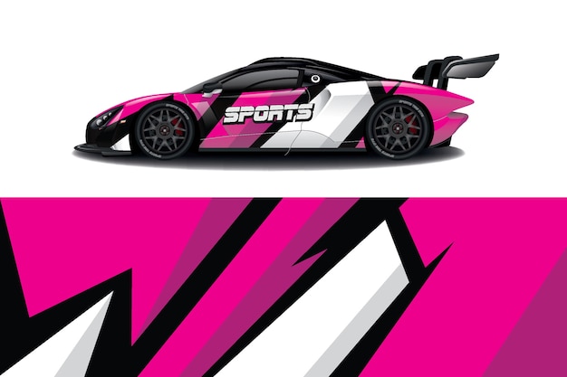 Design de adesivo de carro esportivo