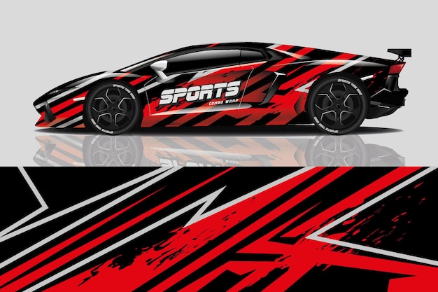 Design de adesivo de carro esportivo