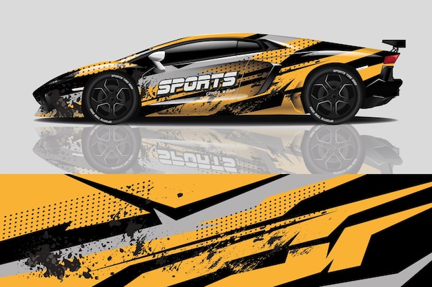 Design de adesivo de carro esportivo