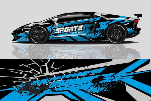 Design de adesivo de carro esportivo