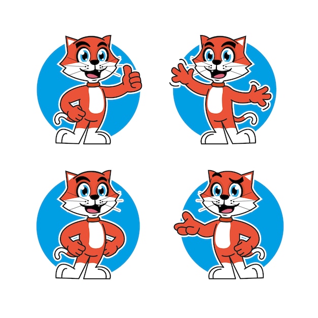 Design de adesivo de mascote animal gato