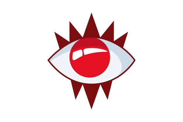 Vetor design de adesivo red eye fortune