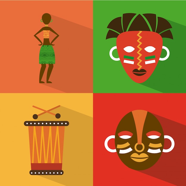 Design de áfrica sobre ilustração vetorial de fundo colorido