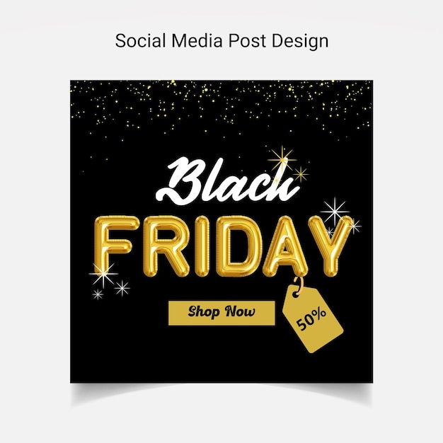 Vetor design de anúncios de black friday para publicidade em mídia social