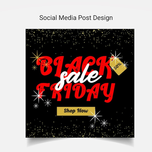 Vetor design de anúncios de black friday para publicidade em mídia social