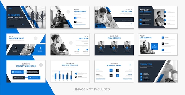Design de apresentação de negócios abstrato azul