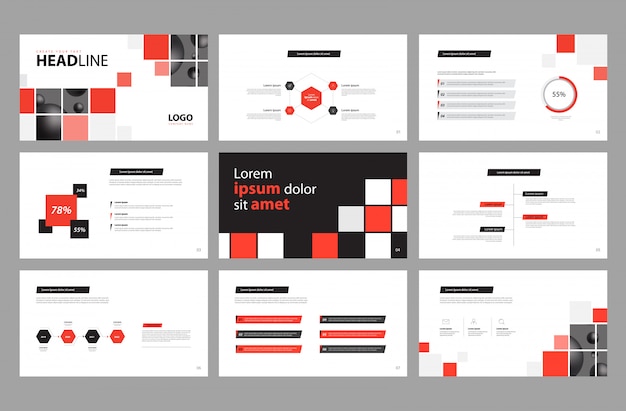 Design de apresentação de negócios e layout de brochura