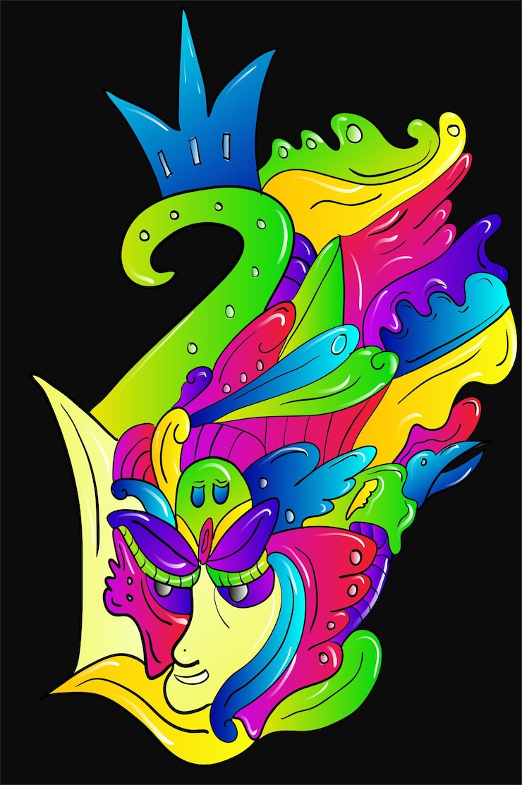 Vetor design de arte abstrata gradiente colorido para decoração de parede ou camiseta