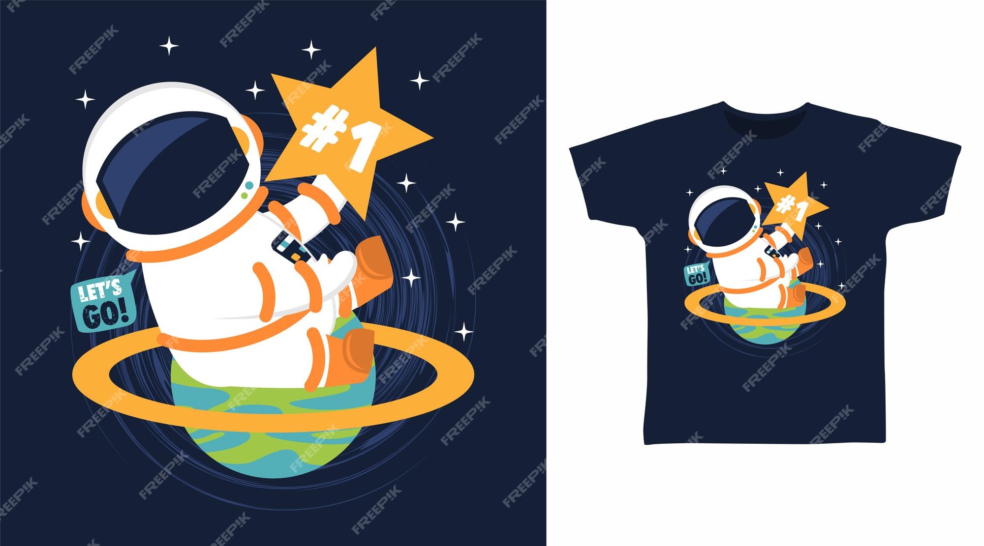 Baixar Vetor De Astronauta Alienígena Desenho De T-shirt Espacial