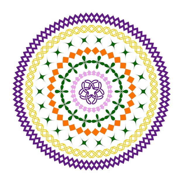 Vetor design de arte de mandala colorida de vetor