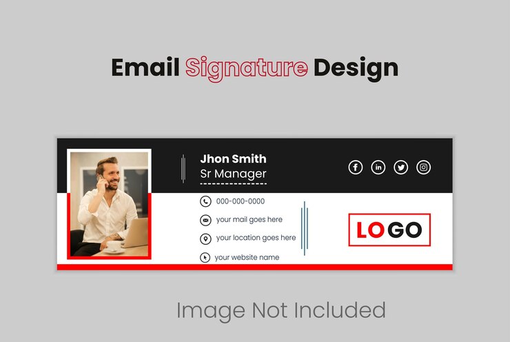 Vetor design de assinatura de e-mail e modelo de banner profissional do facebook