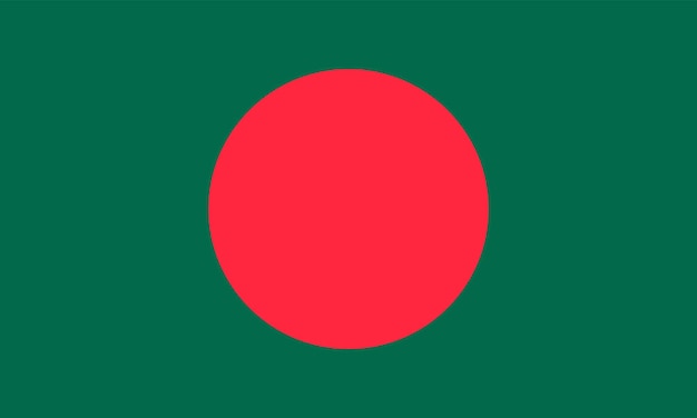 Vetor design de bandeira de bangladesh em vermelho e verde