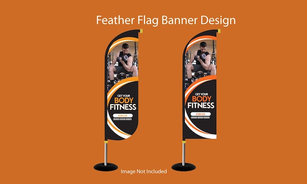 Design de bandeira de penas para centro de ioga