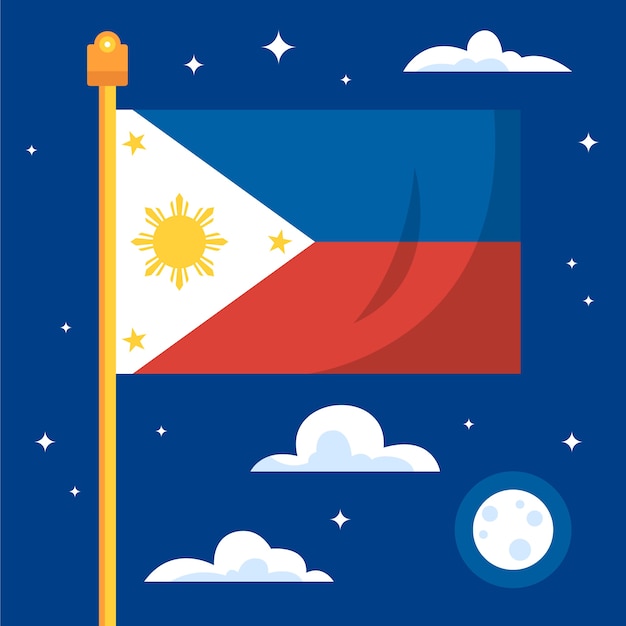 Design de bandeira filipina desenhada à mão