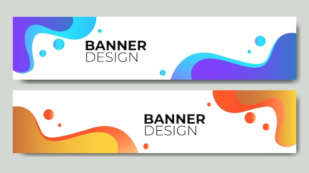 Vetor design de banner com gradiente abstrato colorido moderno