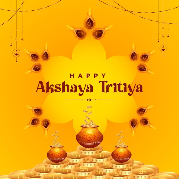 Design de banner criativo do modelo do festival akshaya tritiya