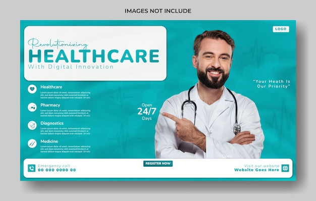 Design de banner da web de saúde