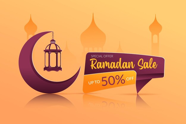 design de banner de anúncios de venda do ramadã