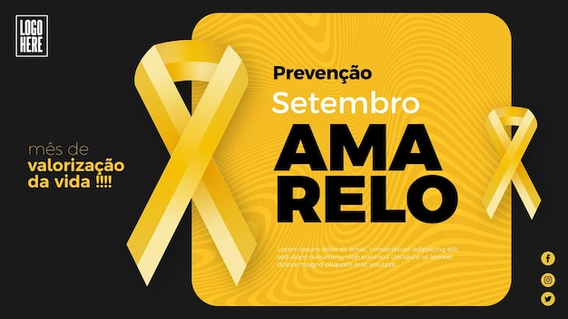 Design de banner de campanha social para setembro amarelo