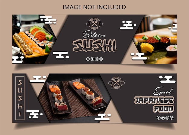 Vetor design de banner de comida japonesa