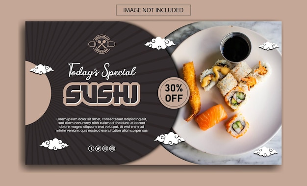 design de banner de comida japonesa