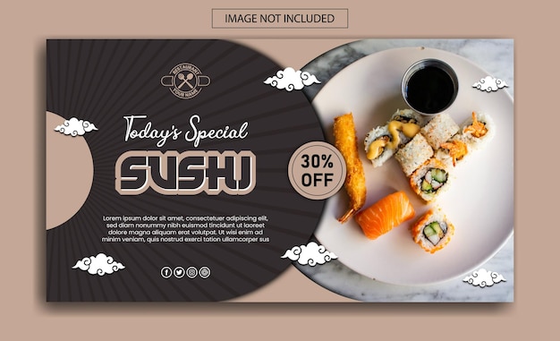 Design de banner de comida japonesa